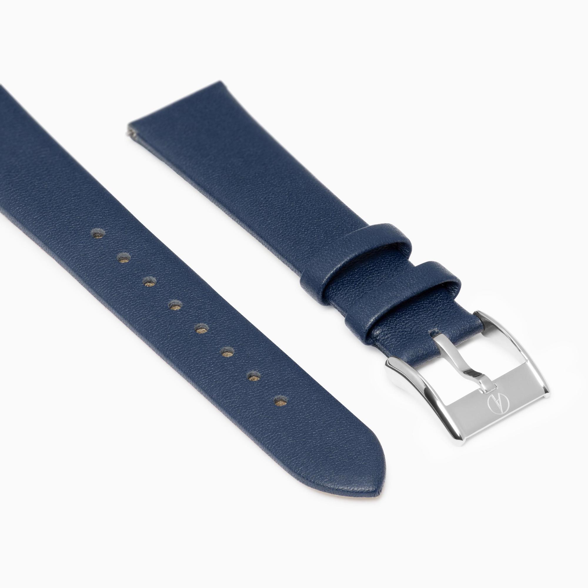 Accurist Rectangle Ladies Navy Leather 19mm Strap